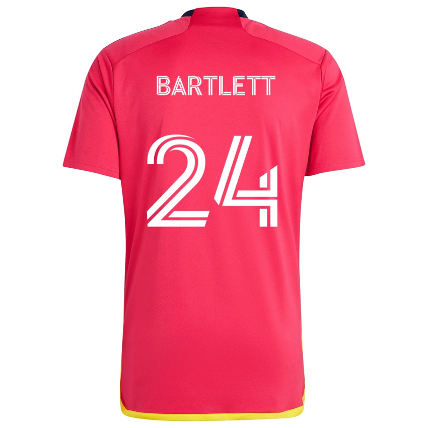 Børn Lucas Bartlett #24 Rød Blå Hjemmebane Spillertrøjer 2024/25 Trøje T-Shirt