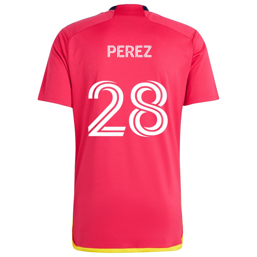 Børn Miguel Perez #28 Rød Blå Hjemmebane Spillertrøjer 2024/25 Trøje T-Shirt