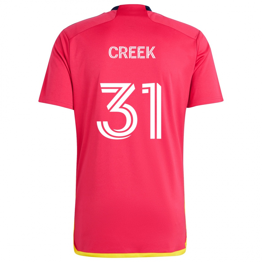 Børn Michael Creek #31 Rød Blå Hjemmebane Spillertrøjer 2024/25 Trøje T-Shirt