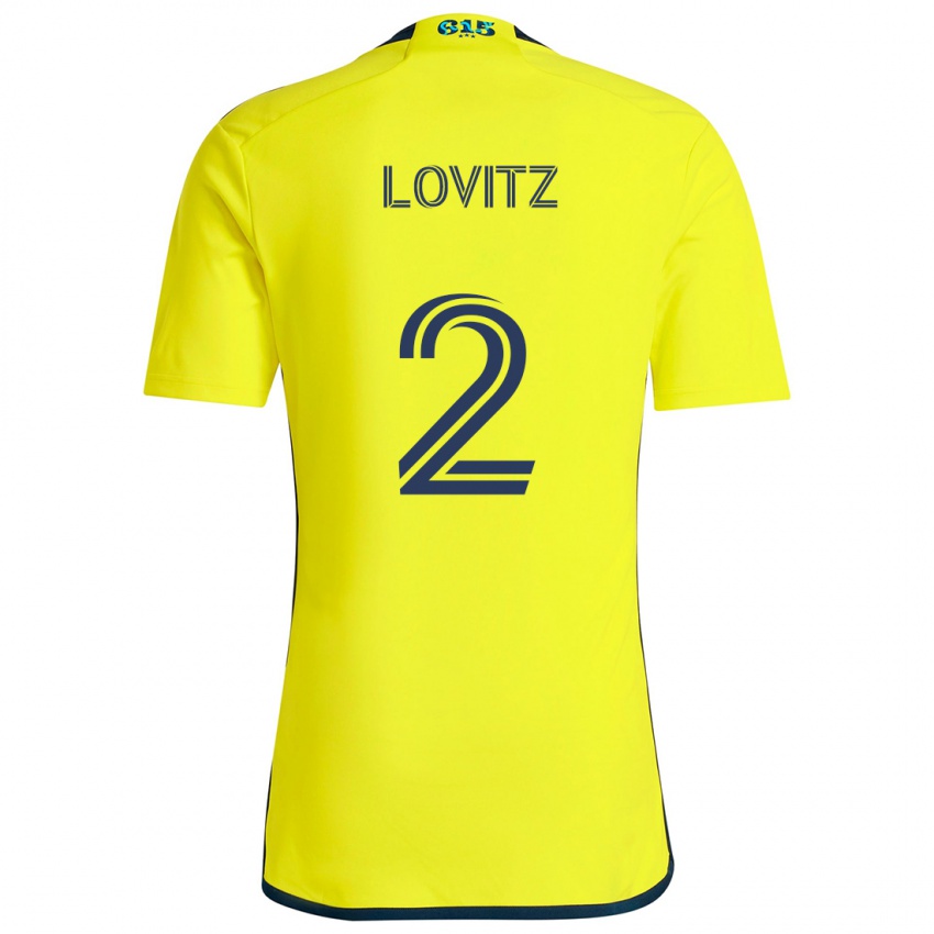 Børn Daniel Lovitz #2 Gul Blå Hjemmebane Spillertrøjer 2024/25 Trøje T-Shirt