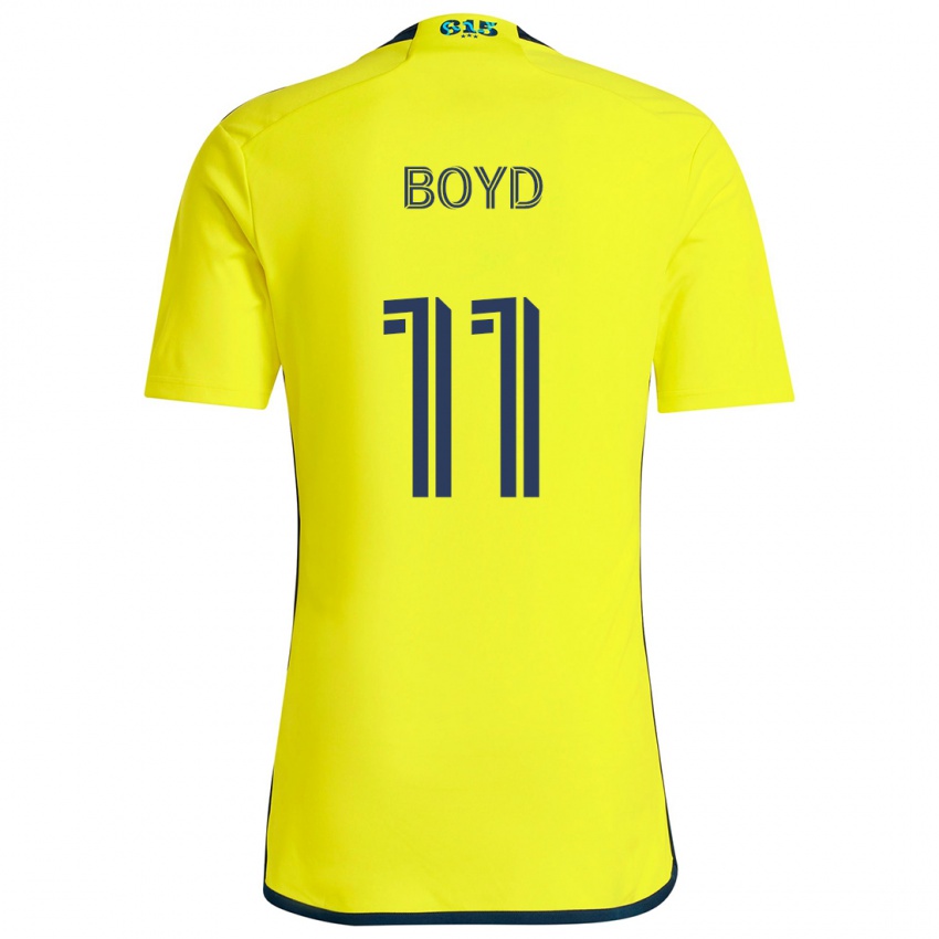 Børn Tyler Boyd #11 Gul Blå Hjemmebane Spillertrøjer 2024/25 Trøje T-Shirt