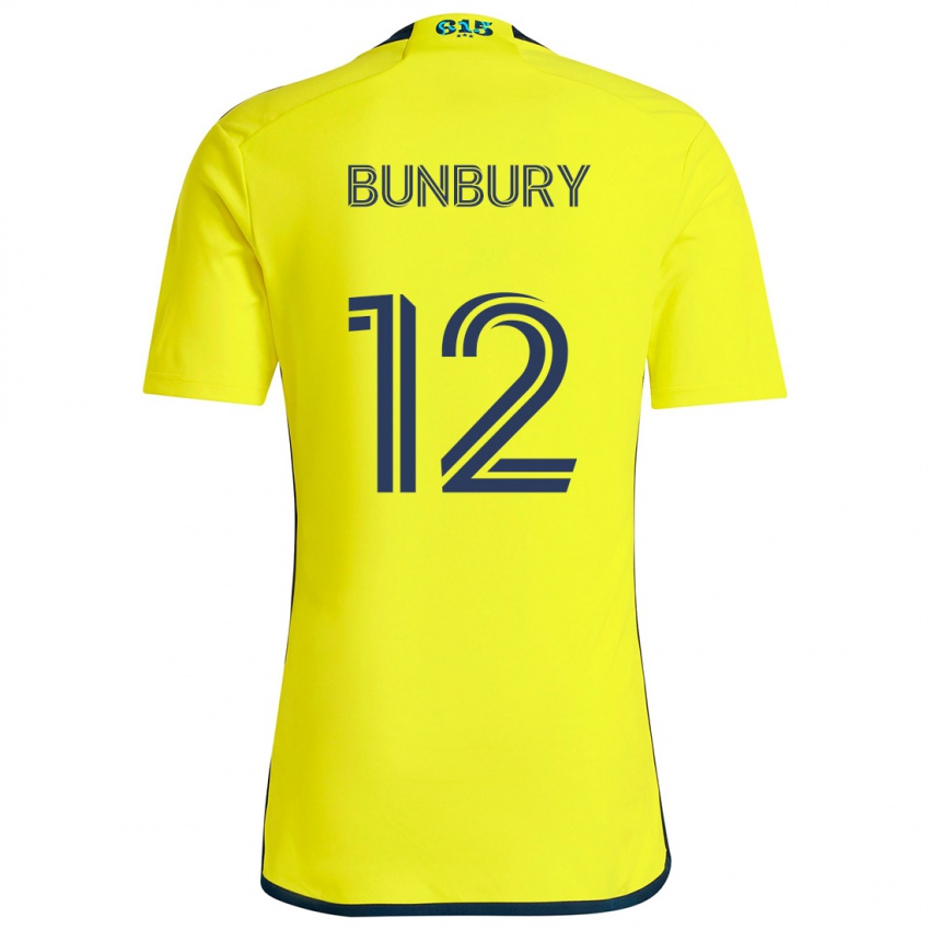 Børn Teal Bunbury #12 Gul Blå Hjemmebane Spillertrøjer 2024/25 Trøje T-Shirt