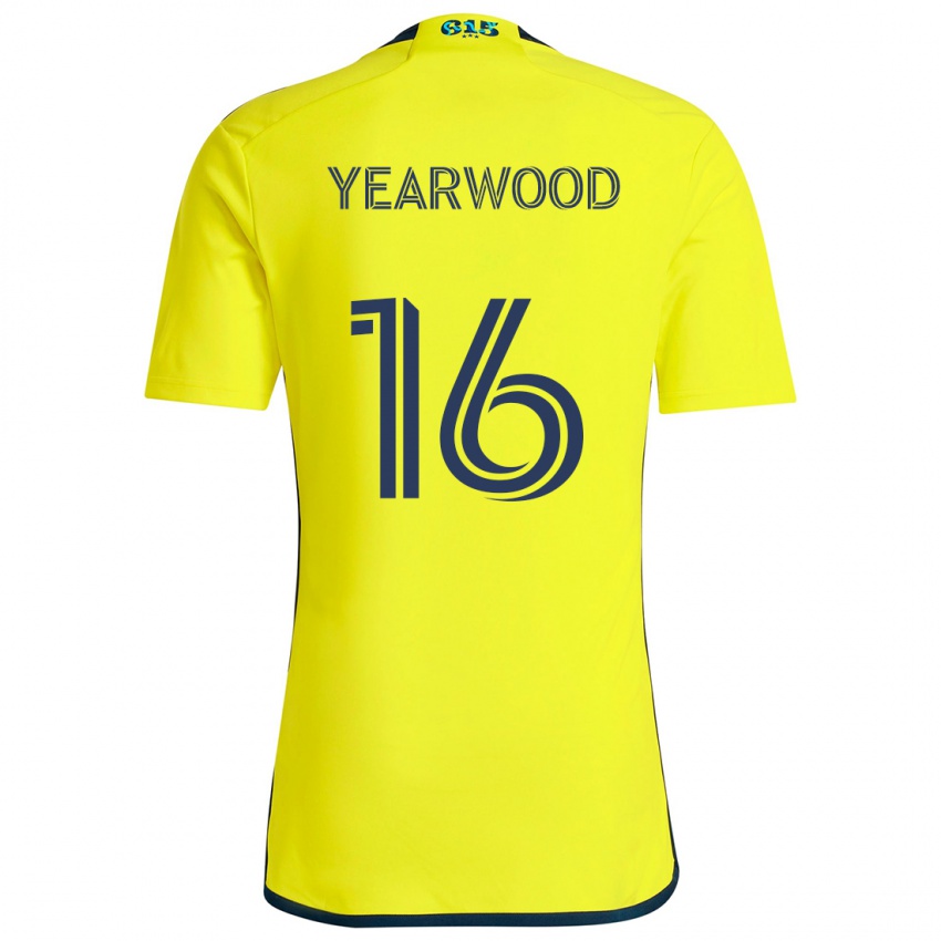 Børn Dru Yearwood #16 Gul Blå Hjemmebane Spillertrøjer 2024/25 Trøje T-Shirt