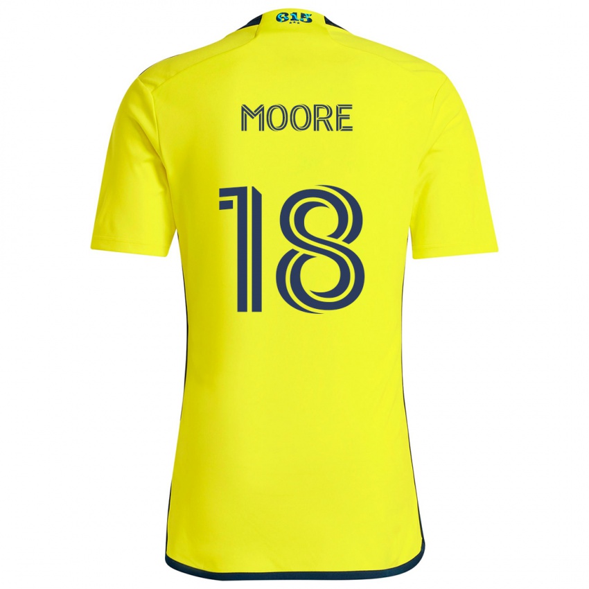 Børn Shaq Moore #18 Gul Blå Hjemmebane Spillertrøjer 2024/25 Trøje T-Shirt