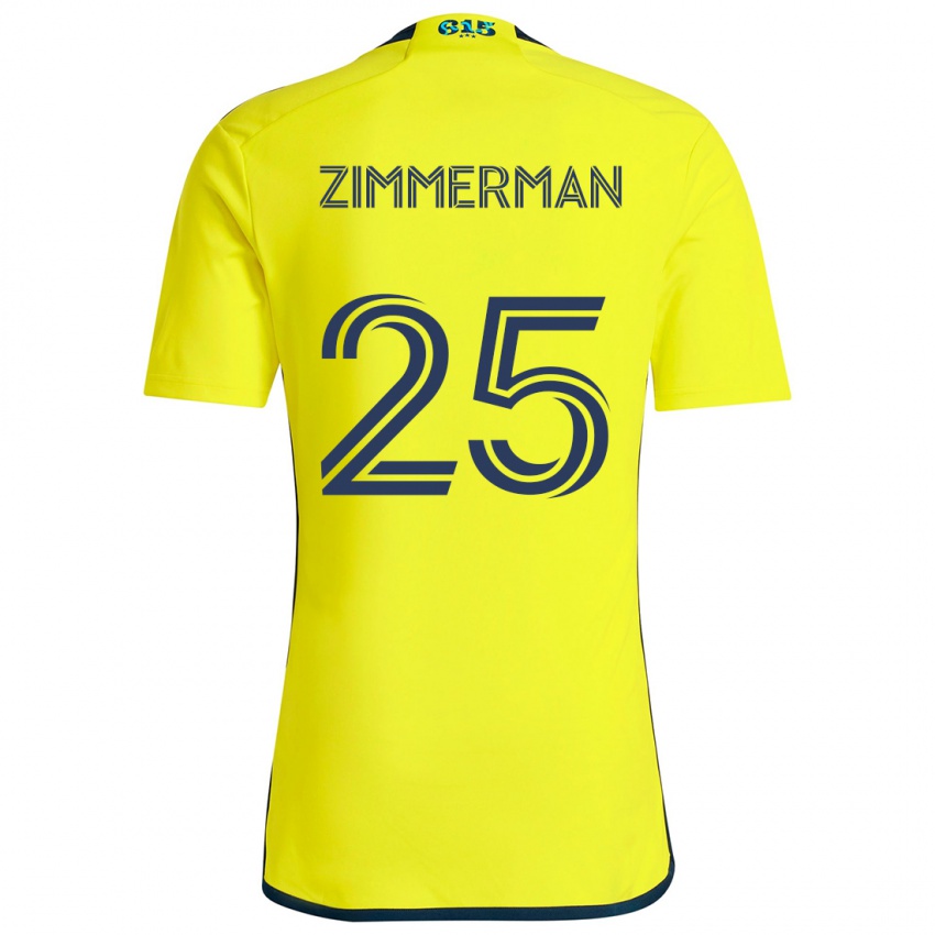 Børn Walker Zimmerman #25 Gul Blå Hjemmebane Spillertrøjer 2024/25 Trøje T-Shirt