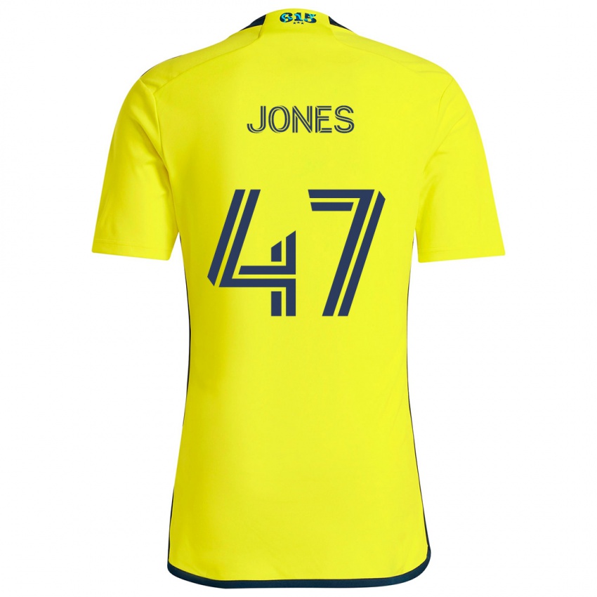 Børn Isaiah Jones #47 Gul Blå Hjemmebane Spillertrøjer 2024/25 Trøje T-Shirt