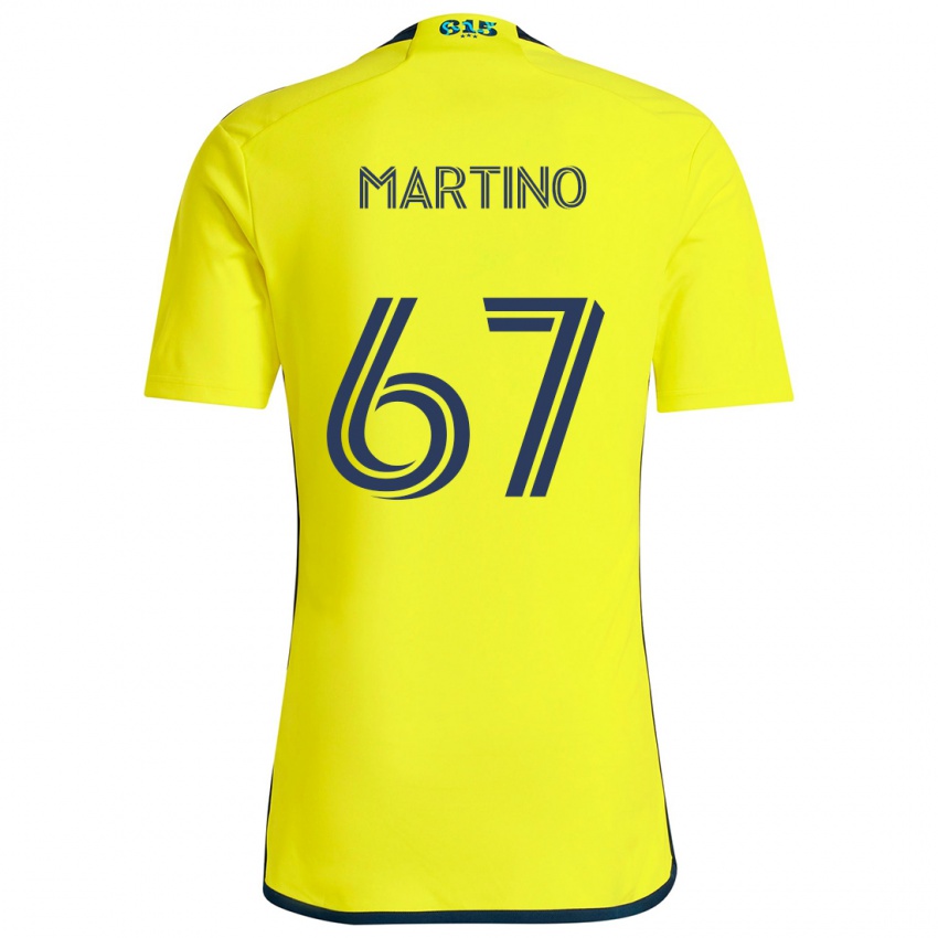 Børn Ben Martino #67 Gul Blå Hjemmebane Spillertrøjer 2024/25 Trøje T-Shirt