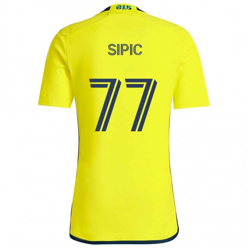 Børn Adem Sipić #77 Gul Blå Hjemmebane Spillertrøjer 2024/25 Trøje T-Shirt