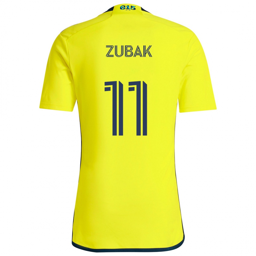 Børn Ethan Zubak #11 Gul Blå Hjemmebane Spillertrøjer 2024/25 Trøje T-Shirt