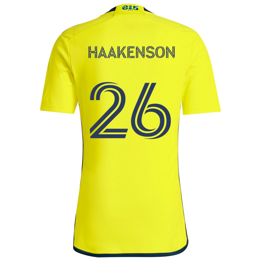 Børn Luke Haakenson #26 Gul Blå Hjemmebane Spillertrøjer 2024/25 Trøje T-Shirt