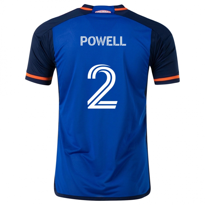 Børn Alvas Powell #2 Blå Hvid Hjemmebane Spillertrøjer 2024/25 Trøje T-Shirt