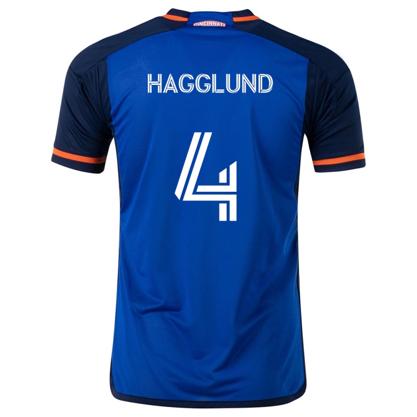 Børn Nick Hagglund #4 Blå Hvid Hjemmebane Spillertrøjer 2024/25 Trøje T-Shirt