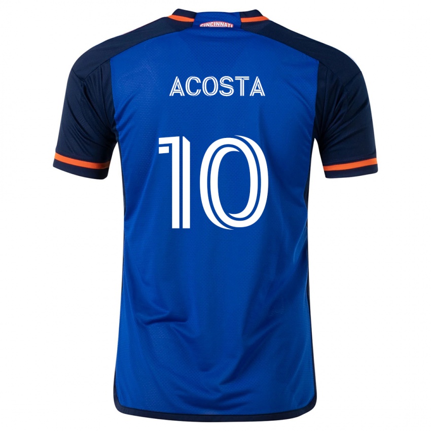 Børn Luciano Acosta #10 Blå Hvid Hjemmebane Spillertrøjer 2024/25 Trøje T-Shirt