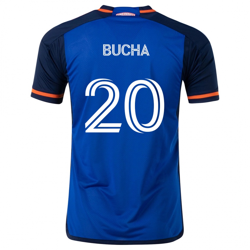 Børn Pavel Bucha #20 Blå Hvid Hjemmebane Spillertrøjer 2024/25 Trøje T-Shirt