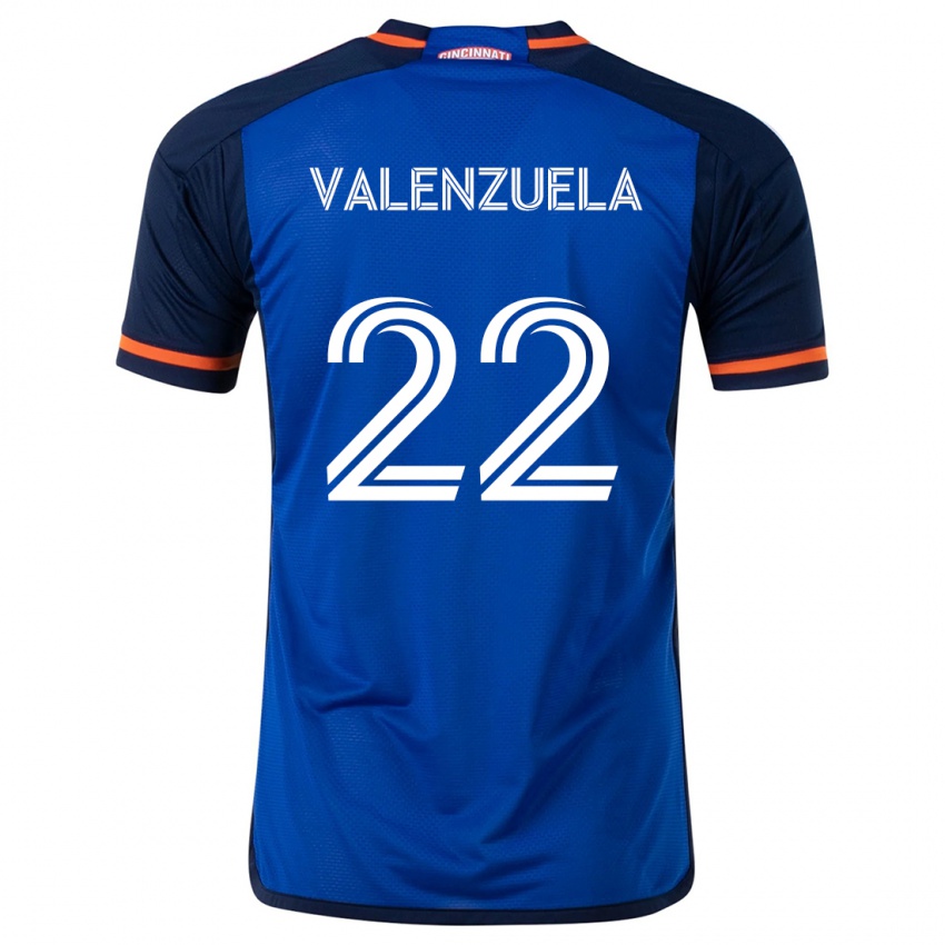 Børn Gerardo Valenzuela #22 Blå Hvid Hjemmebane Spillertrøjer 2024/25 Trøje T-Shirt