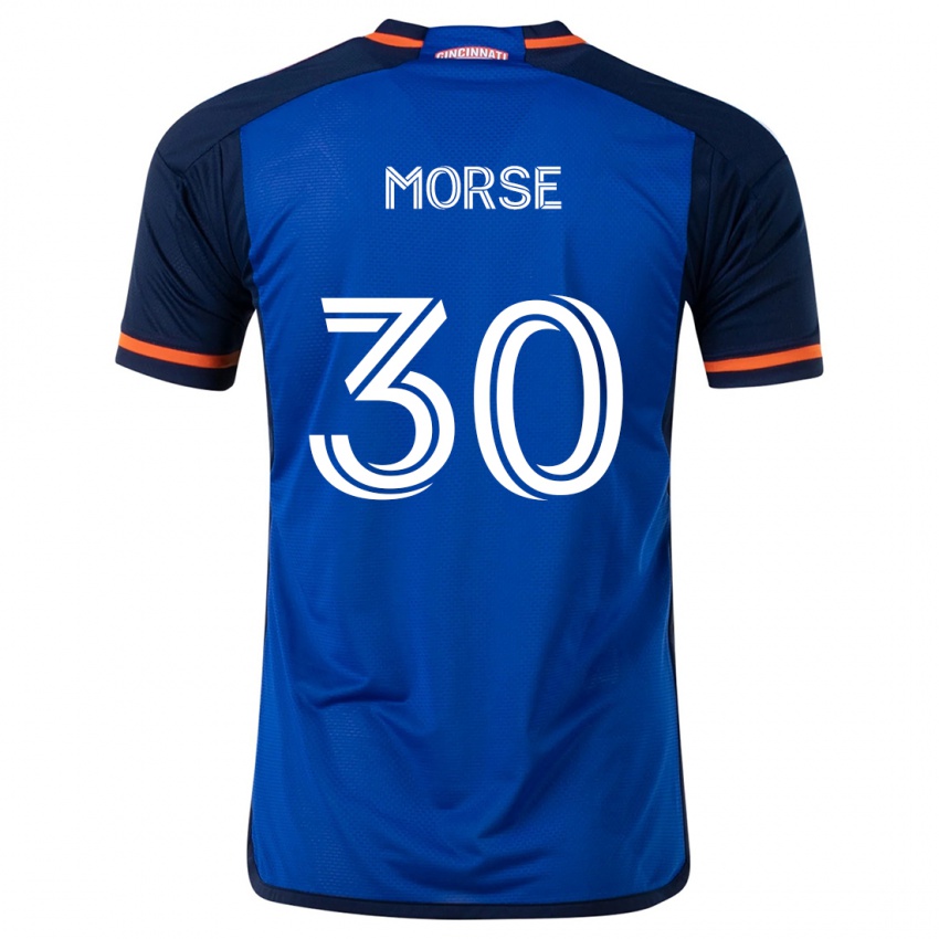 Børn Hunter Morse #30 Blå Hvid Hjemmebane Spillertrøjer 2024/25 Trøje T-Shirt