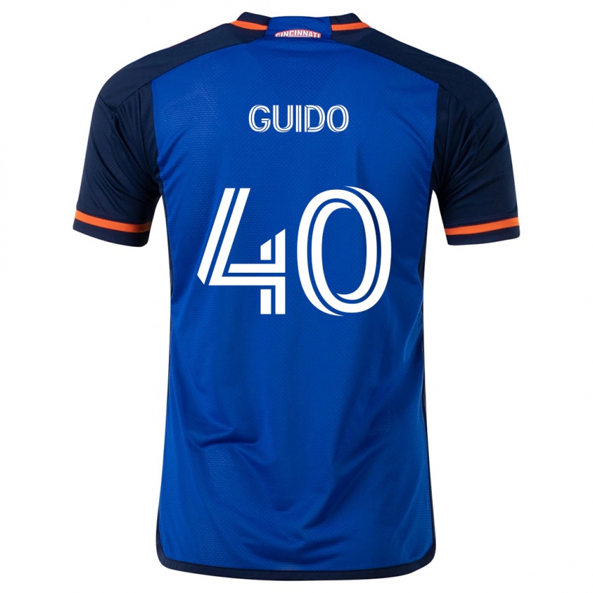 Børn Alejandro Guido #40 Blå Hvid Hjemmebane Spillertrøjer 2024/25 Trøje T-Shirt