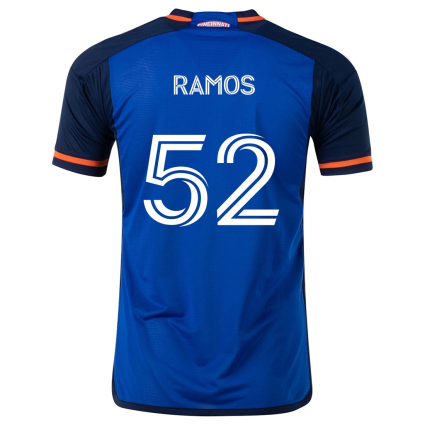 Børn Yair Ramos #52 Blå Hvid Hjemmebane Spillertrøjer 2024/25 Trøje T-Shirt