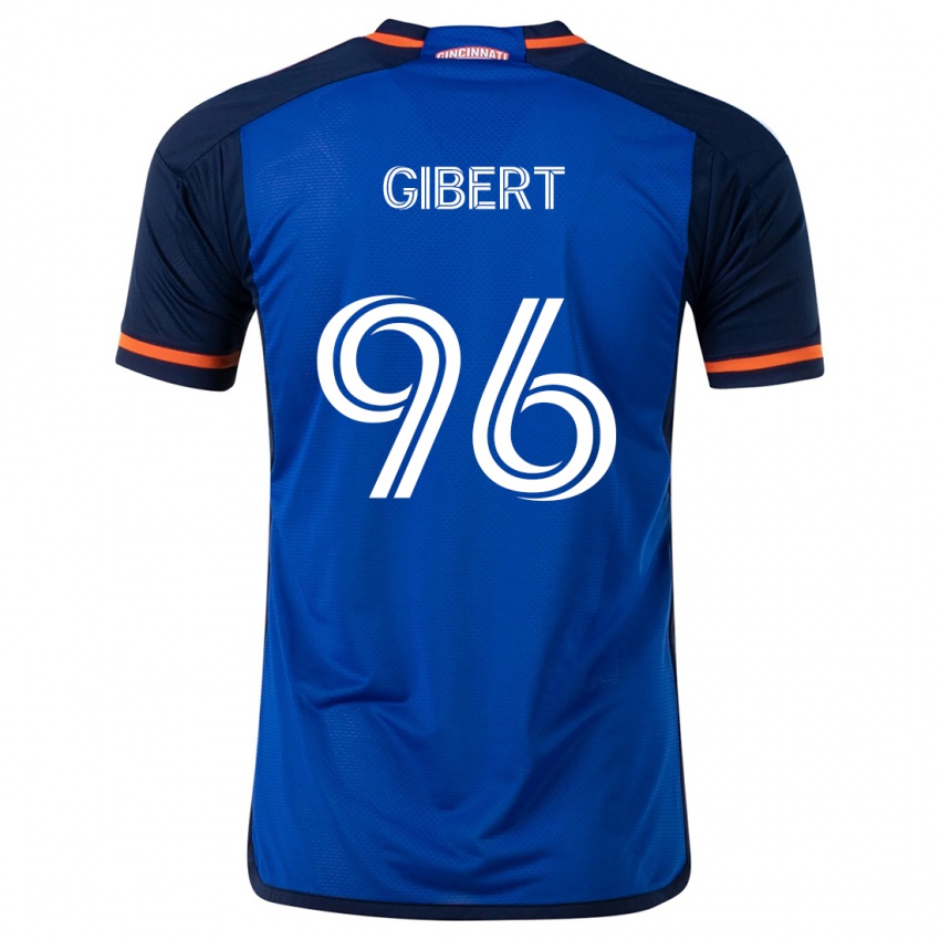 Børn Gaël Gibert #96 Blå Hvid Hjemmebane Spillertrøjer 2024/25 Trøje T-Shirt