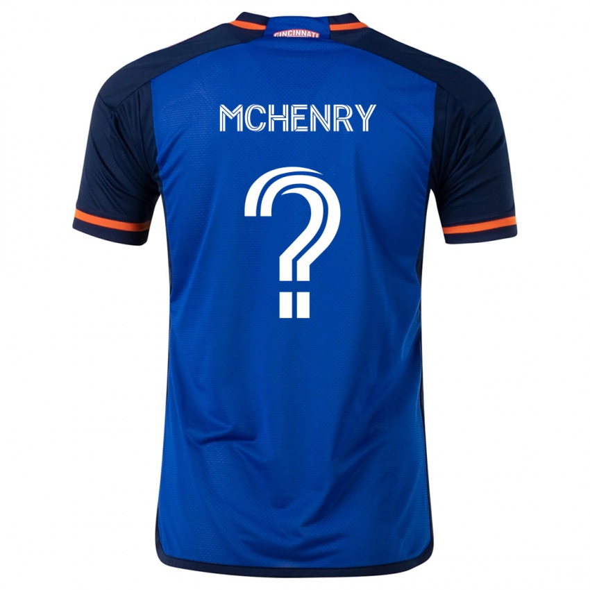 Børn Nicholas Mchenry #0 Blå Hvid Hjemmebane Spillertrøjer 2024/25 Trøje T-Shirt