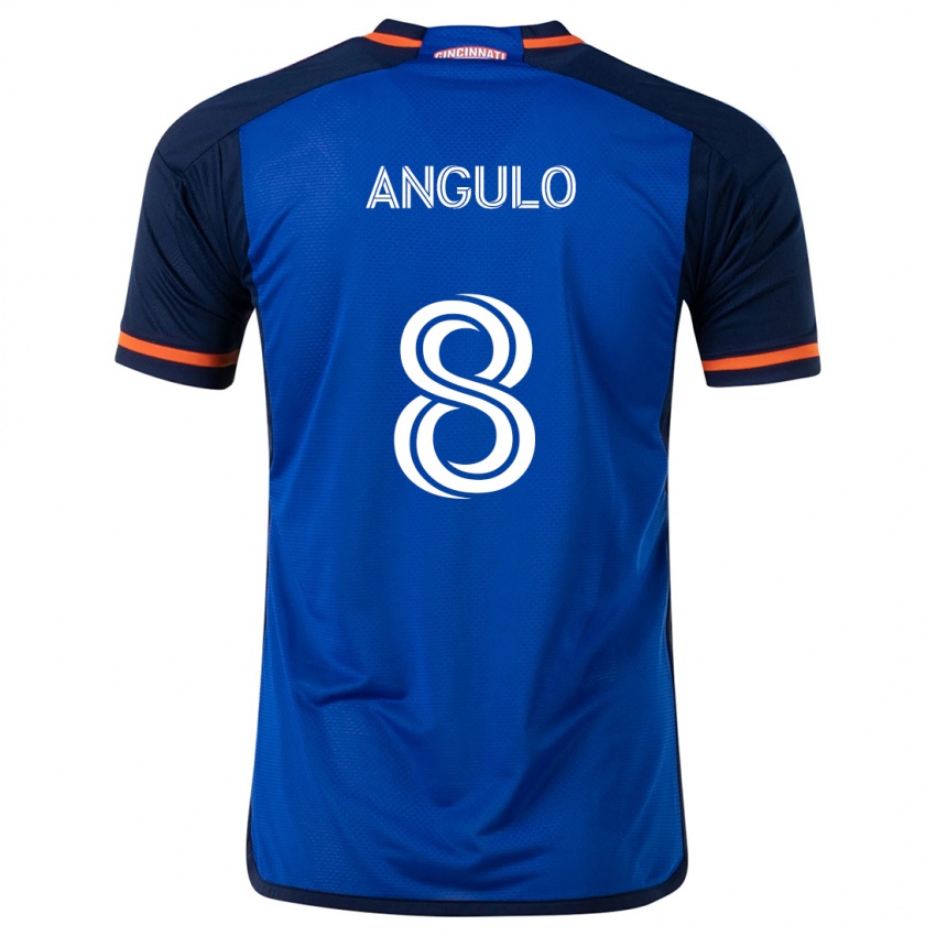 Børn Marco Angulo #8 Blå Hvid Hjemmebane Spillertrøjer 2024/25 Trøje T-Shirt