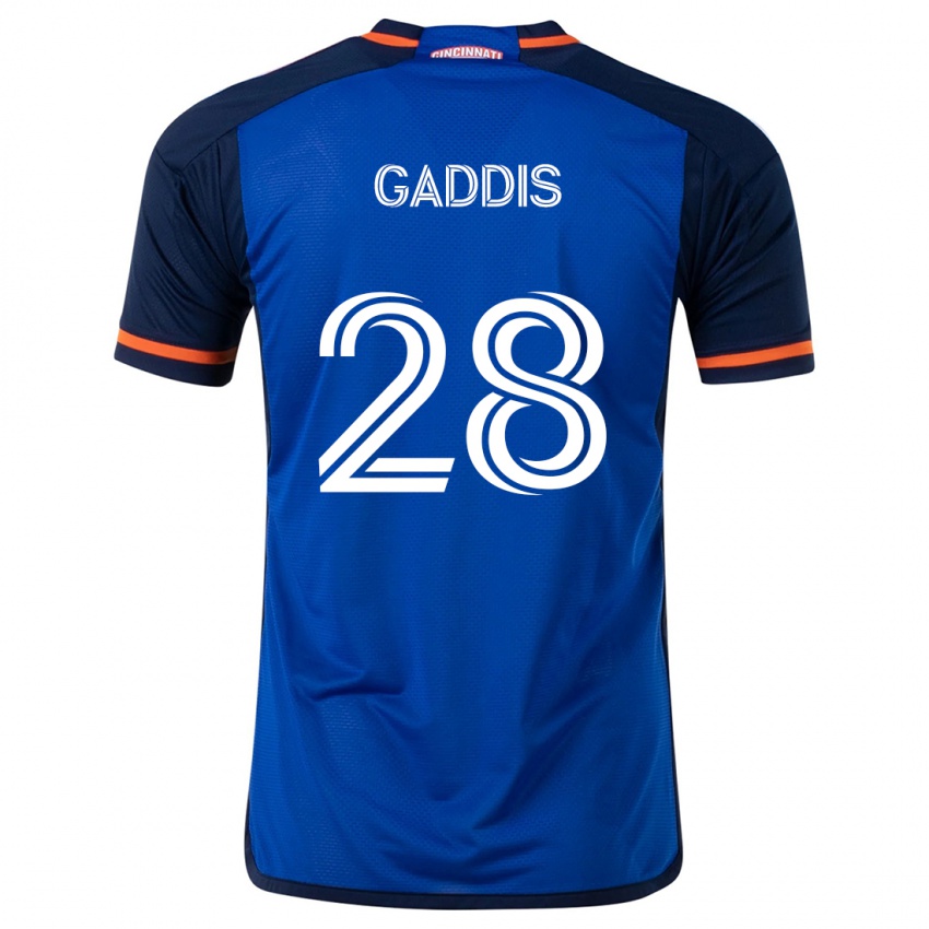 Børn Raymon Gaddis #28 Blå Hvid Hjemmebane Spillertrøjer 2024/25 Trøje T-Shirt