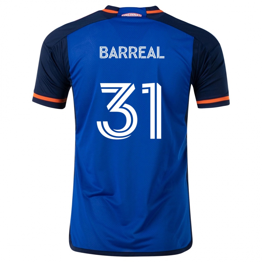 Børn Álvaro Barreal #31 Blå Hvid Hjemmebane Spillertrøjer 2024/25 Trøje T-Shirt