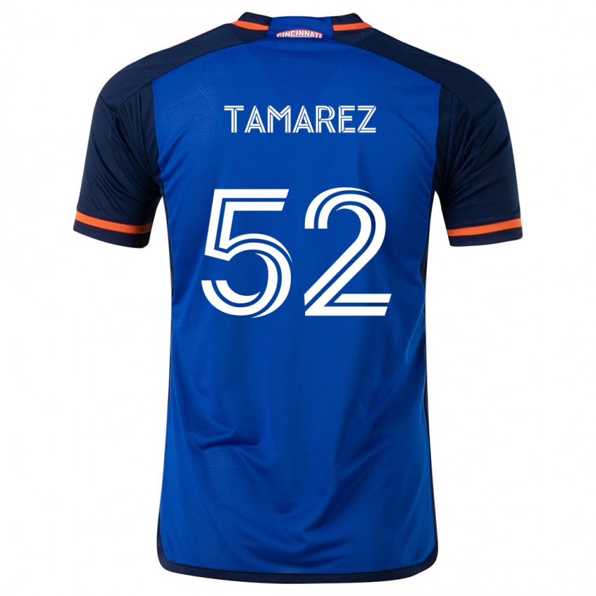 Børn Lucas Tamarez #52 Blå Hvid Hjemmebane Spillertrøjer 2024/25 Trøje T-Shirt