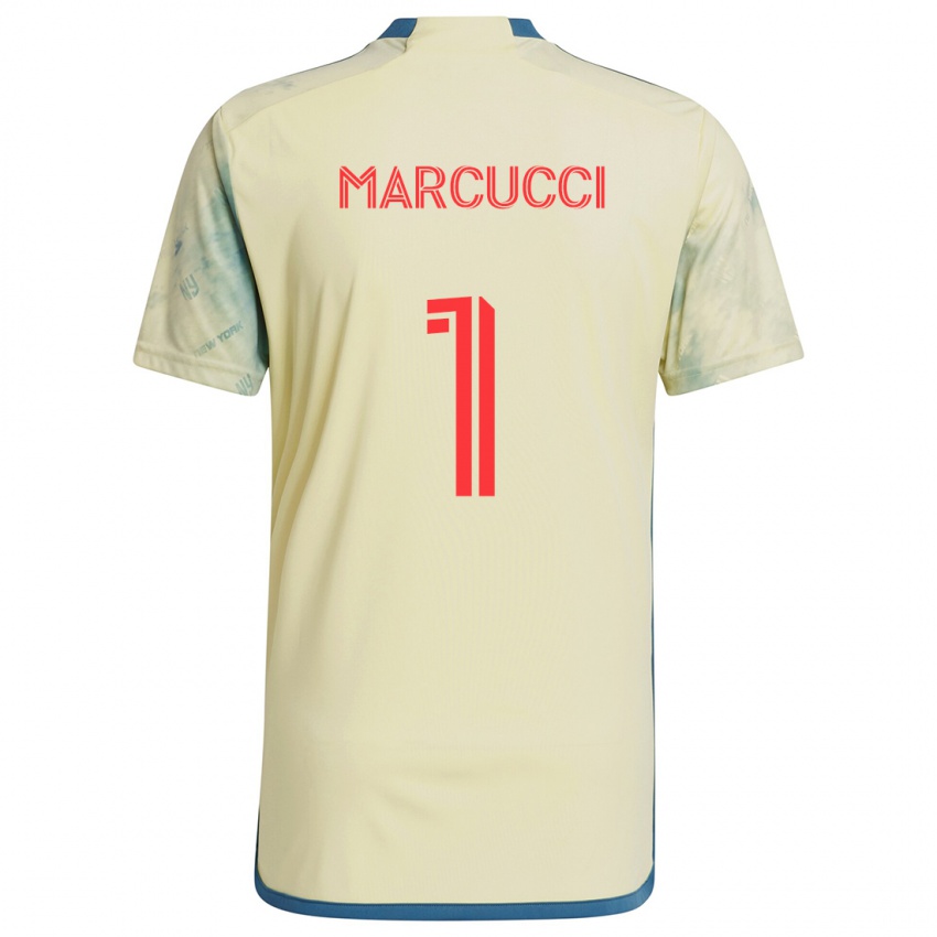 Børn Aj Marcucci #1 Gul Rød Blå Hjemmebane Spillertrøjer 2024/25 Trøje T-Shirt