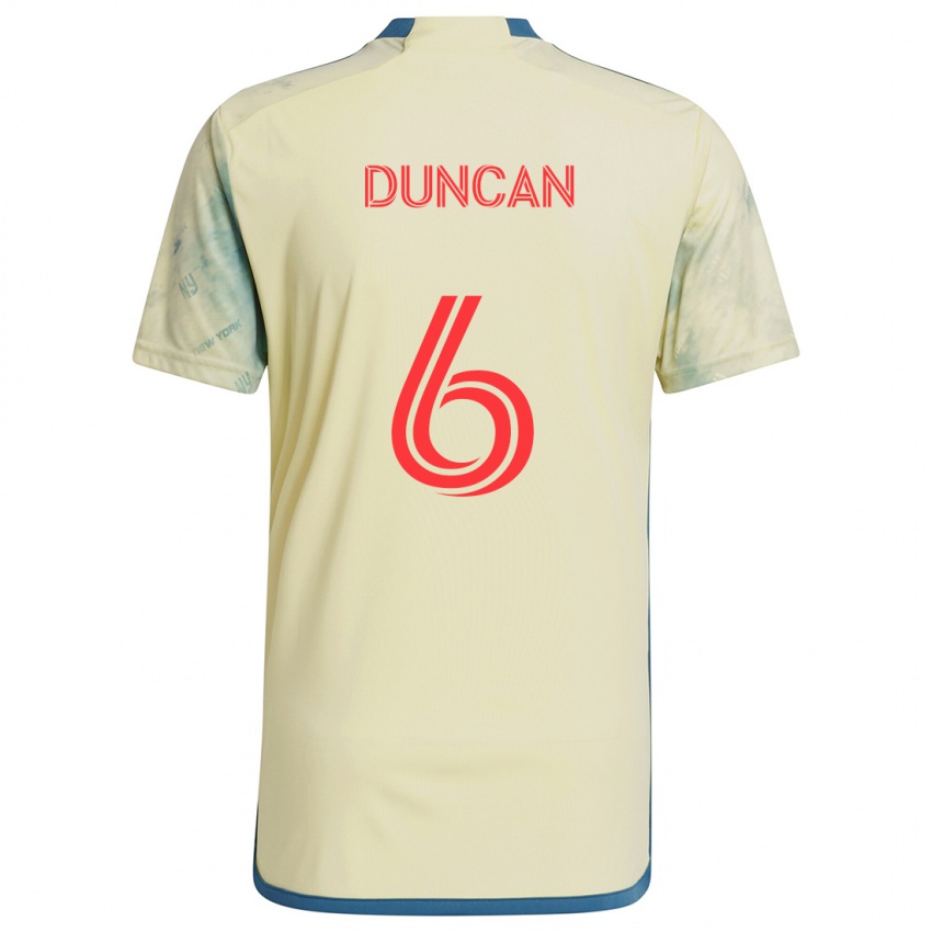 Børn Kyle Duncan #6 Gul Rød Blå Hjemmebane Spillertrøjer 2024/25 Trøje T-Shirt