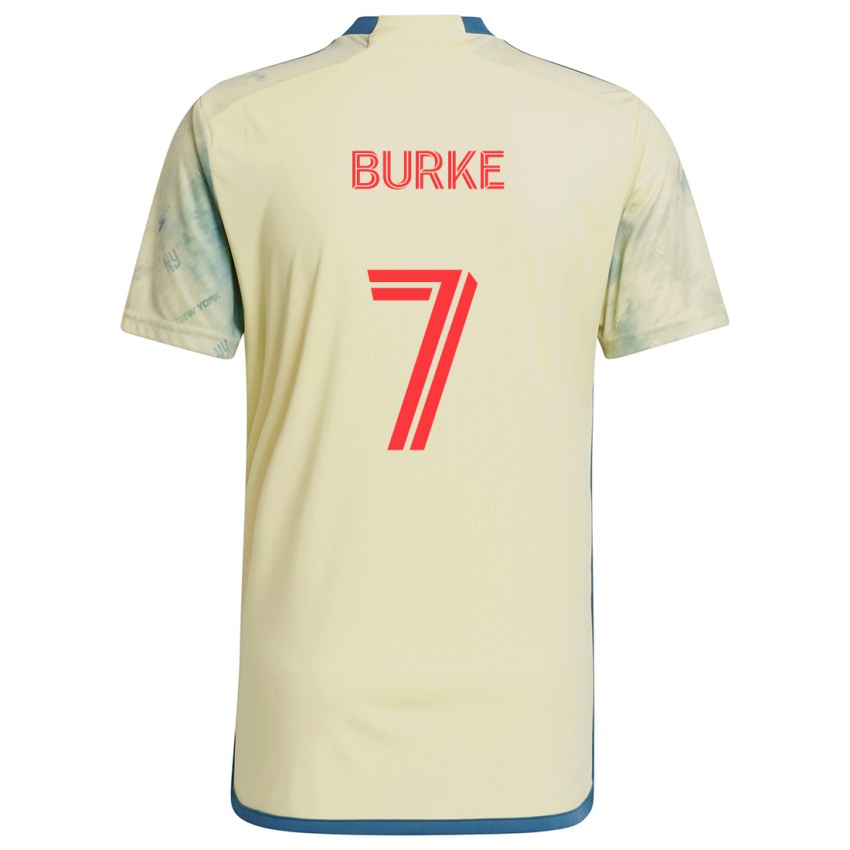 Børn Cory Burke #7 Gul Rød Blå Hjemmebane Spillertrøjer 2024/25 Trøje T-Shirt