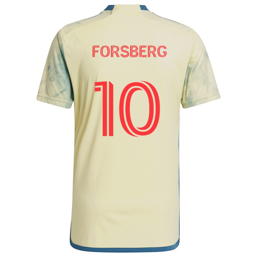 Børn Emil Forsberg #10 Gul Rød Blå Hjemmebane Spillertrøjer 2024/25 Trøje T-Shirt