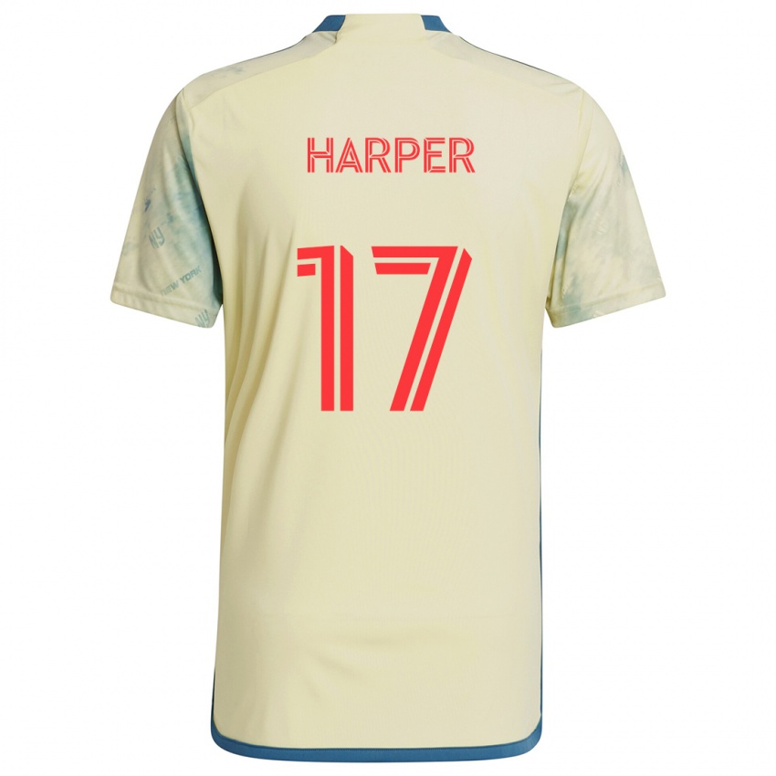 Børn Cameron Harper #17 Gul Rød Blå Hjemmebane Spillertrøjer 2024/25 Trøje T-Shirt