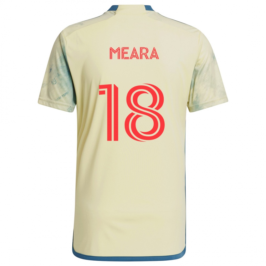 Børn Ryan Meara #18 Gul Rød Blå Hjemmebane Spillertrøjer 2024/25 Trøje T-Shirt