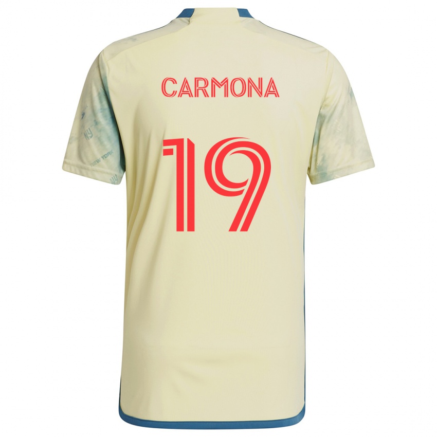 Børn Wikelman Carmona #19 Gul Rød Blå Hjemmebane Spillertrøjer 2024/25 Trøje T-Shirt