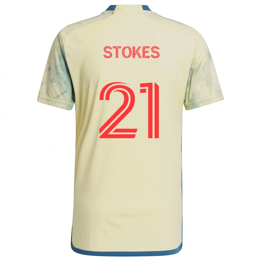 Børn Aidan Stokes #21 Gul Rød Blå Hjemmebane Spillertrøjer 2024/25 Trøje T-Shirt