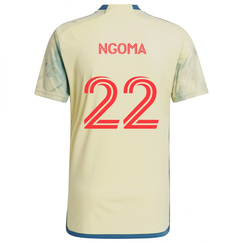 Børn Serge Ngoma #22 Gul Rød Blå Hjemmebane Spillertrøjer 2024/25 Trøje T-Shirt