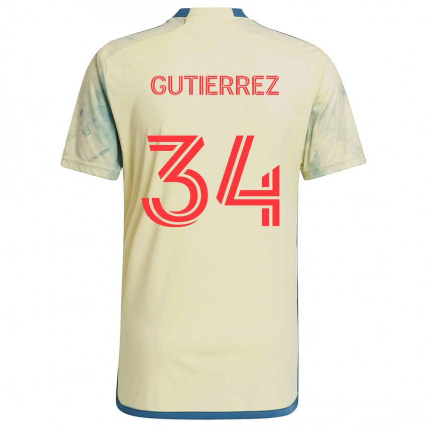 Børn Juan Gutierrez #34 Gul Rød Blå Hjemmebane Spillertrøjer 2024/25 Trøje T-Shirt