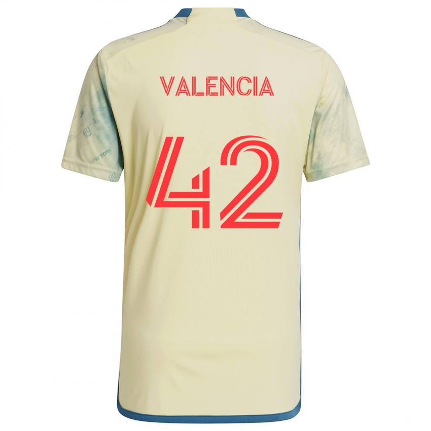 Børn Omar Valencia #42 Gul Rød Blå Hjemmebane Spillertrøjer 2024/25 Trøje T-Shirt