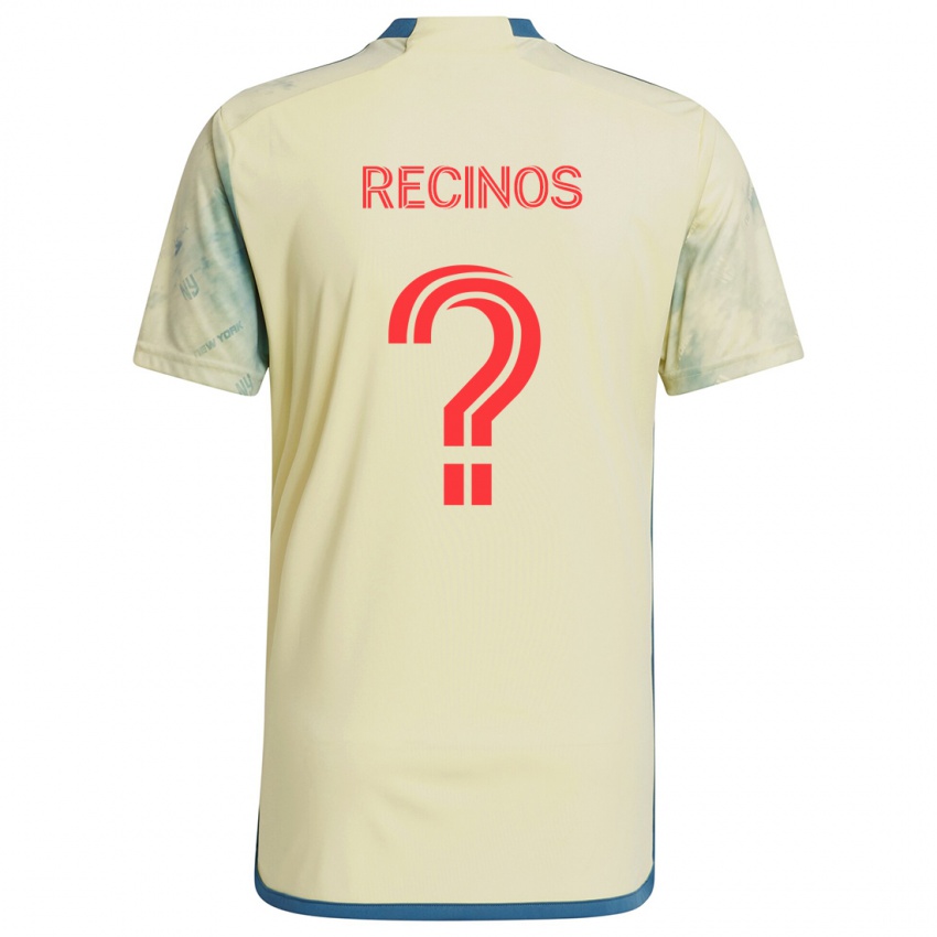 Børn Arian Recinos #0 Gul Rød Blå Hjemmebane Spillertrøjer 2024/25 Trøje T-Shirt