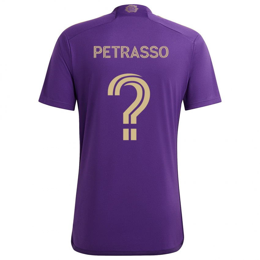 Børn Luca Petrasso #0 Lilla Gul Hjemmebane Spillertrøjer 2024/25 Trøje T-Shirt