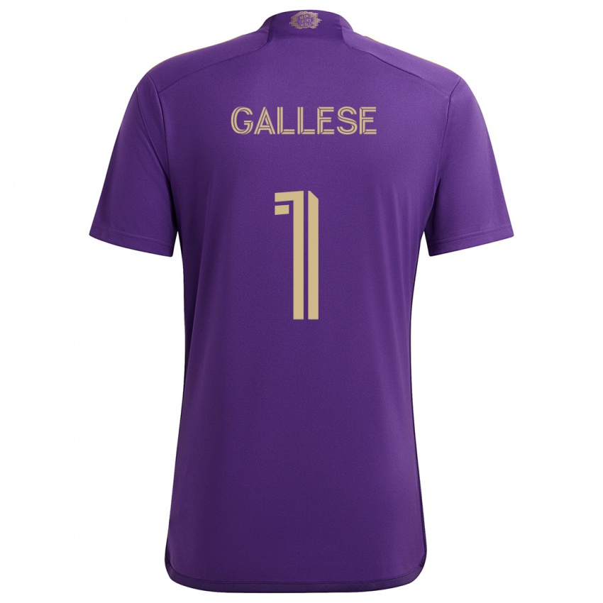 Børn Pedro Gallese #1 Lilla Gul Hjemmebane Spillertrøjer 2024/25 Trøje T-Shirt