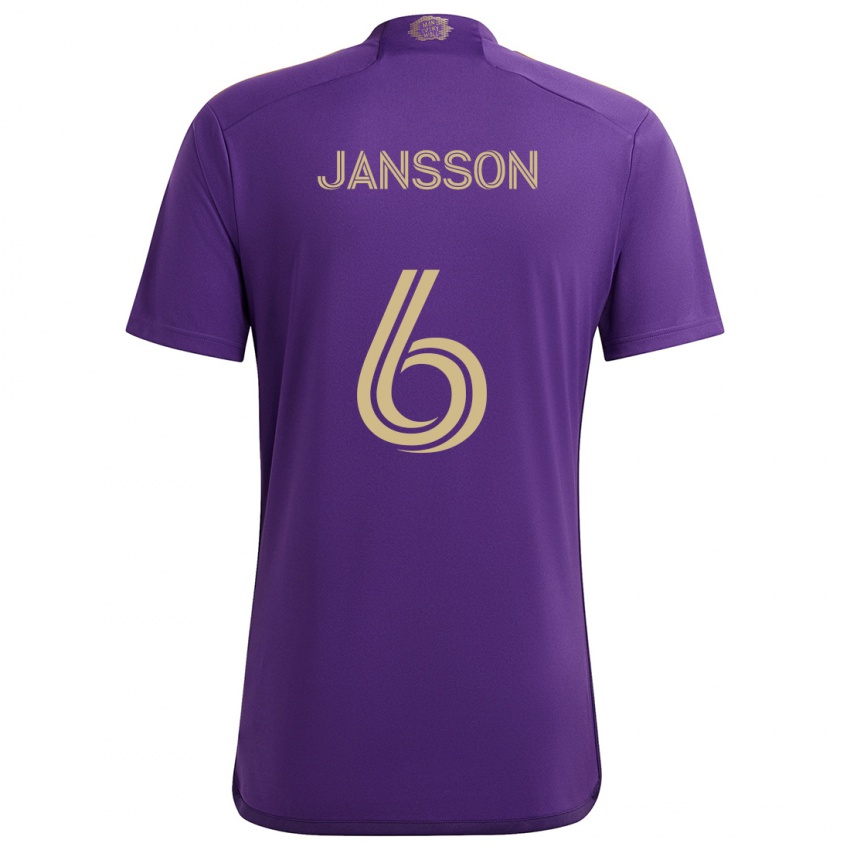 Børn Robin Jansson #6 Lilla Gul Hjemmebane Spillertrøjer 2024/25 Trøje T-Shirt