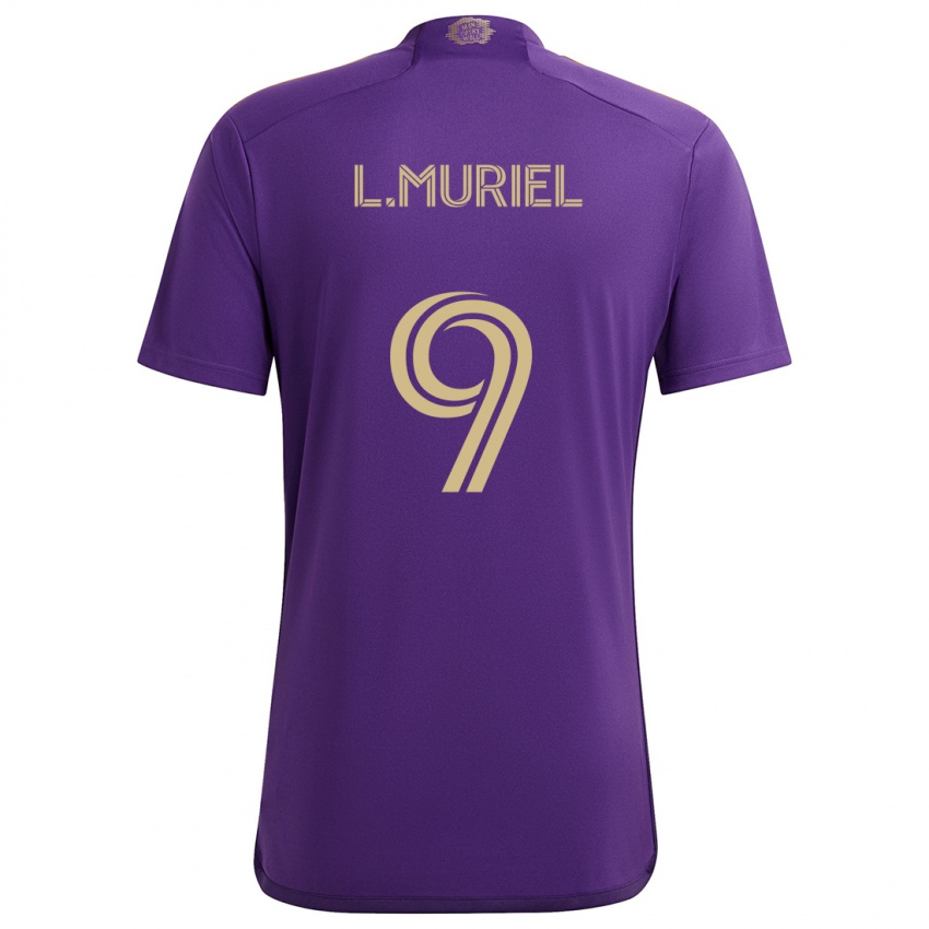 Børn Luis Muriel #9 Lilla Gul Hjemmebane Spillertrøjer 2024/25 Trøje T-Shirt