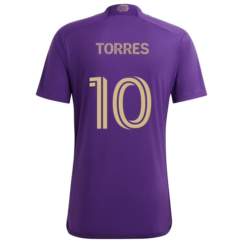 Børn Facundo Torres #10 Lilla Gul Hjemmebane Spillertrøjer 2024/25 Trøje T-Shirt