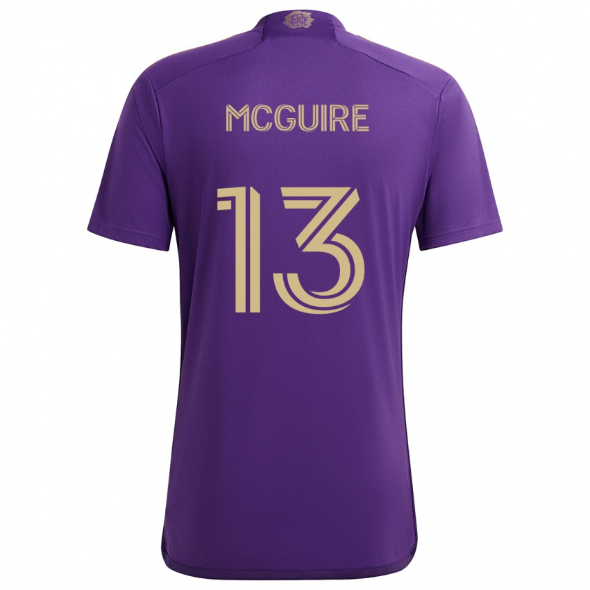 Børn Duncan Mcguire #13 Lilla Gul Hjemmebane Spillertrøjer 2024/25 Trøje T-Shirt