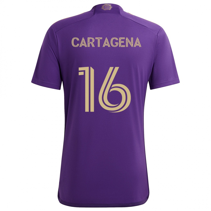 Børn Wilder Cartagena #16 Lilla Gul Hjemmebane Spillertrøjer 2024/25 Trøje T-Shirt