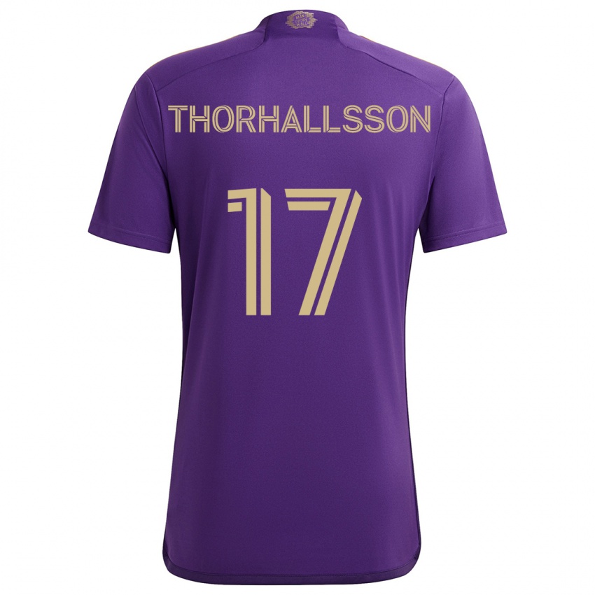 Børn Dagur Dan Thórhallsson #17 Lilla Gul Hjemmebane Spillertrøjer 2024/25 Trøje T-Shirt