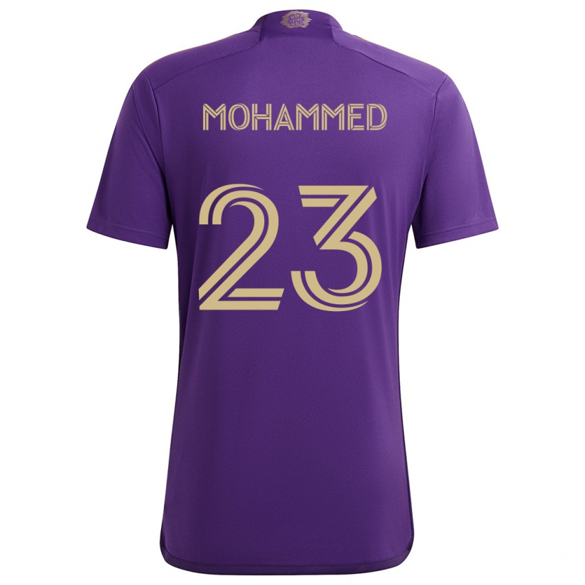 Børn Shak Mohammed #23 Lilla Gul Hjemmebane Spillertrøjer 2024/25 Trøje T-Shirt