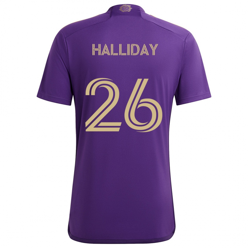 Børn Michael Halliday #26 Lilla Gul Hjemmebane Spillertrøjer 2024/25 Trøje T-Shirt